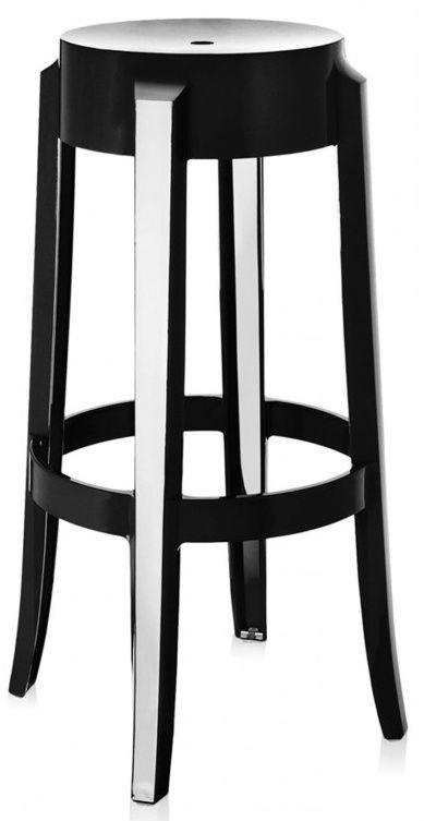 Kartell - Barová židle Charles Ghost vysoká, černá - 