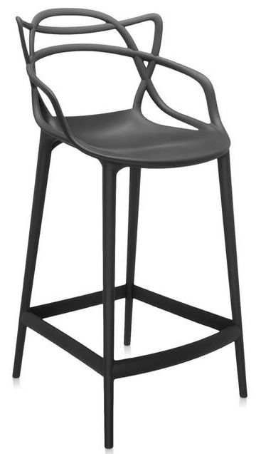 Kartell - Barová židle Masters nízká, černá - 