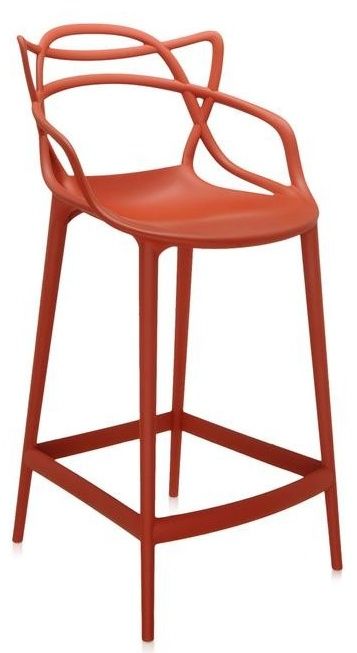 Kartell - Barová židle Masters nízká, oranžová - 
