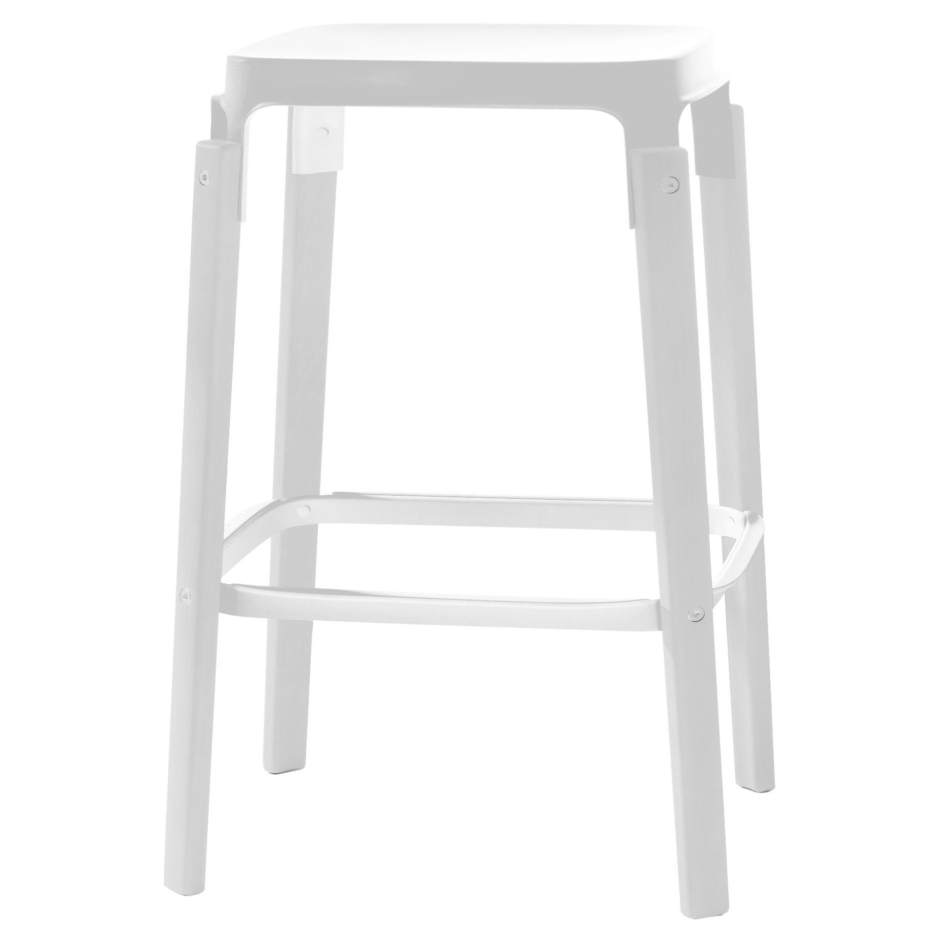 MAGIS - Barová židle STEELWOOD STOOL nízká - bílá - 
