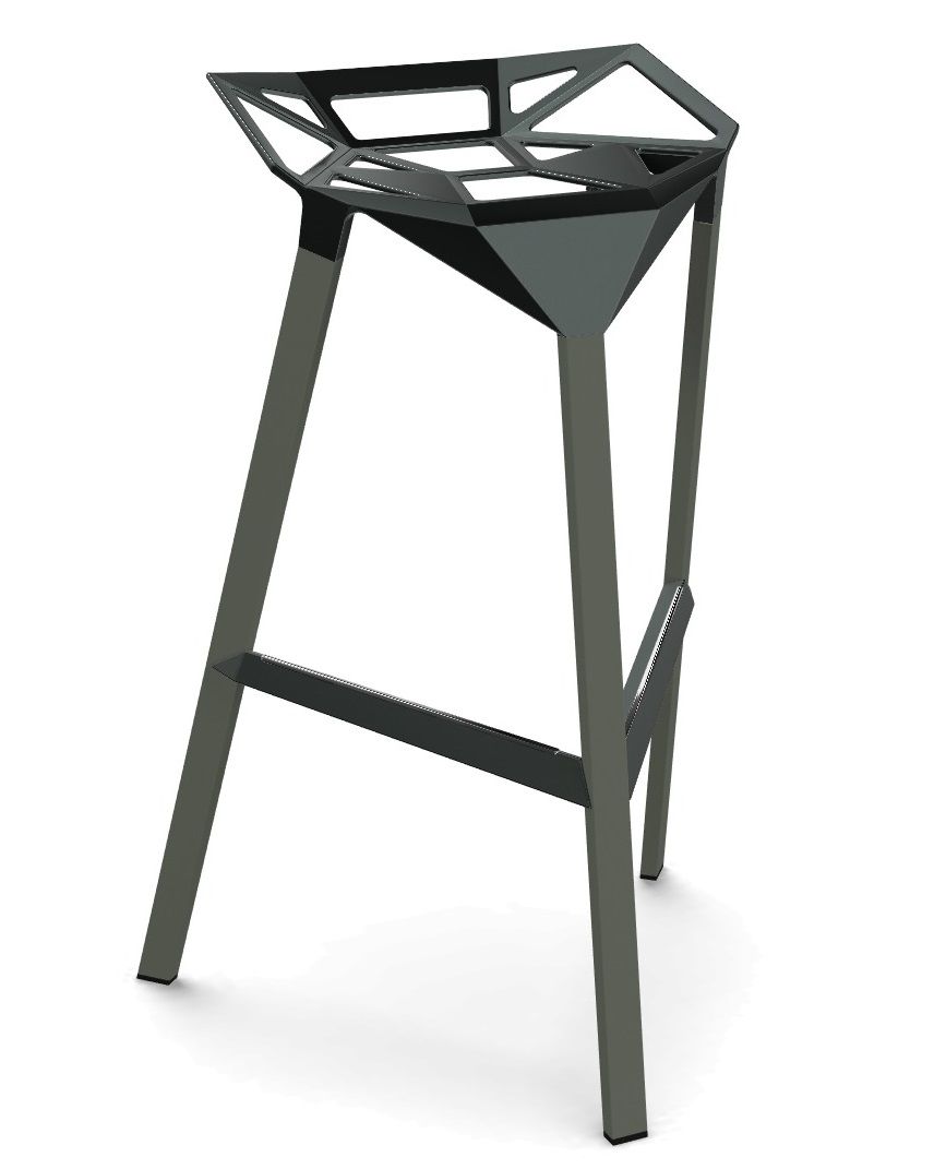MAGIS - Barová židle STOOL ONE nízká - šedo zelená - 