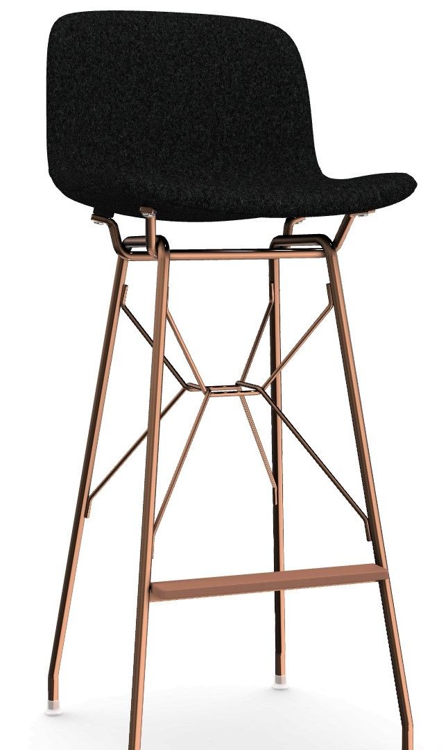MAGIS - Barová židle TROY WIREFRAME s čalouněným sedákem - nízká - 