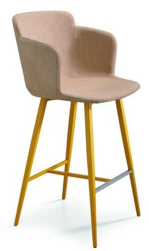 MIDJ - Dvoubarevná čalouněná barová židle CALLA s kovovou podnoží - 