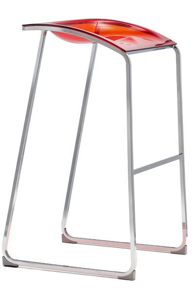 PEDRALI - Vysoká barová židle AROD 510 DS - transparentní červená - 