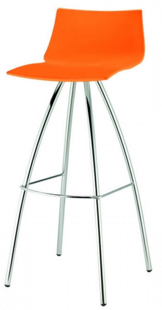 SCAB - Barová židle DAY vysoká - oranžová/chrom - 