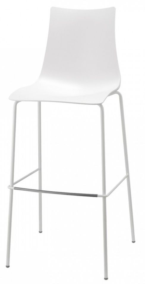 SCAB - Barová židle ZEBRA TECHNOPOLYMER nízká - bílá - 