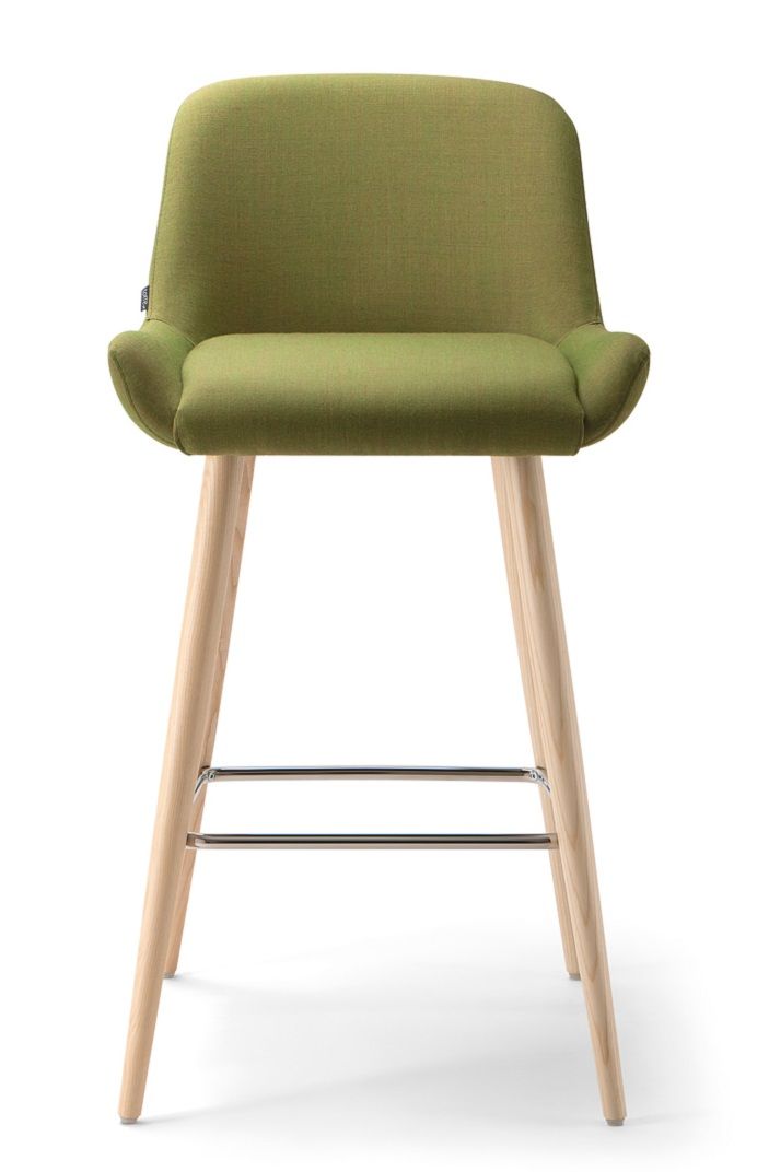 TORRE - Barová židle KESY s dřevěnou podnoží - 