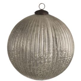 Stříbrná antik skleněná ozdoba koule XL - Ø 20 cm J-Line by Jolipa