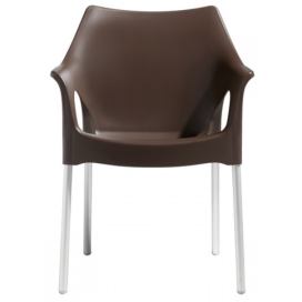 SCAB - Židle OLA - hnědá/hliník