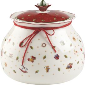 Červeno-bílá porcelánová nádoba na potraviny Villeroy & Boch, výška 20,4 cm