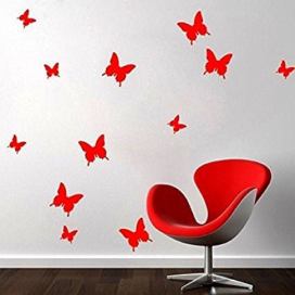 GFT 3D motýlci na zeď - červená