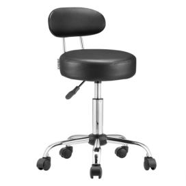 PHYSIONICS Kosmetická stolička CASARIA výškově nastavitelná otočná s opěradlem černá