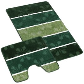 Bellatex Sada koupelnových předložek Avangard Louka zelená, 60 x 100 cm, 60 x 50 cm