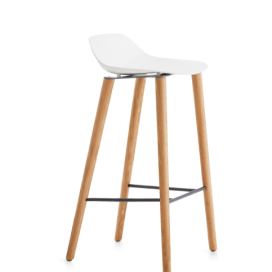 CRASSEVIG - Barová židle POLA LOW s čalouněným sedákem, výška 73 cm
