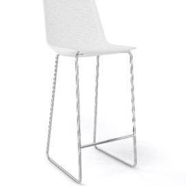 GABER - Barová židle AKAMI ST vysoká, bílá/chrom