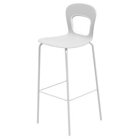 GABER - Barová židle BLOG - vysoká, bílošedá/chrom