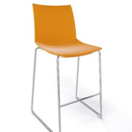 GABER - Barová židle KANVAS ST 66 - nízká, hořčičná/chrom