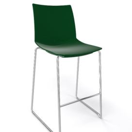 GABER - Barová židle KANVAS ST 66 - nízká, zelená/chrom