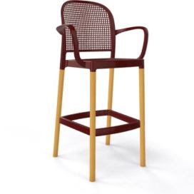 GABER - Barová židle PANAMA BLB - vysoká, tmavě hnědá/buk