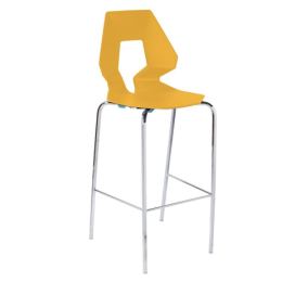 GABER - Barová židle PRODIGE - vysoká, hořčičná/chrom