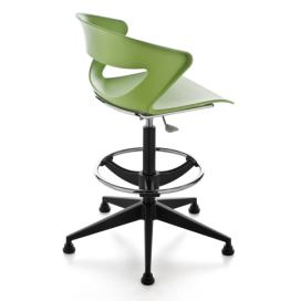 KASTEL - Barová židle KICCA s kolečky čalouněná