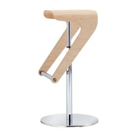 PEDRALI - Barová židle WOODY 495 DS s chromovanou podnoží - bělený dub