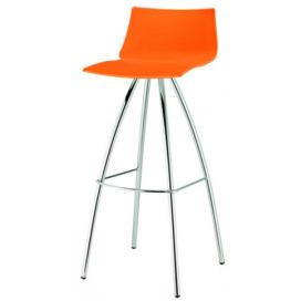 SCAB - Barová židle DAY nízká - oranžová/chrom