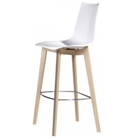 SCAB - Barová židle ZEBRA ANTISHOCK NATURAL vysoká - bílá/buk