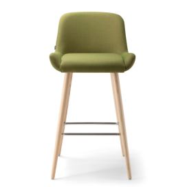 TORRE - Barová židle KESY s dřevěnou podnoží