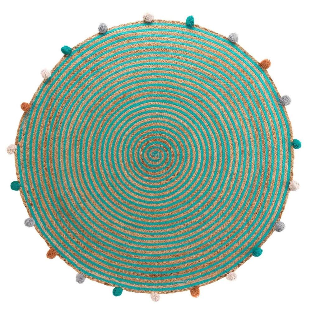 Douceur d\'intérieur Dětský koberec s bambulemi BALOO, zelený, O 90 cm - EMAKO.CZ s.r.o.