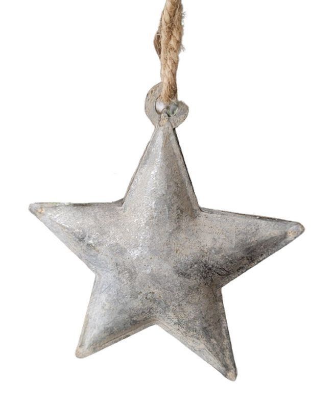 Zinková antik závěsná ozdoba hvězda - 8cm Sommerfield - LaHome - vintage dekorace