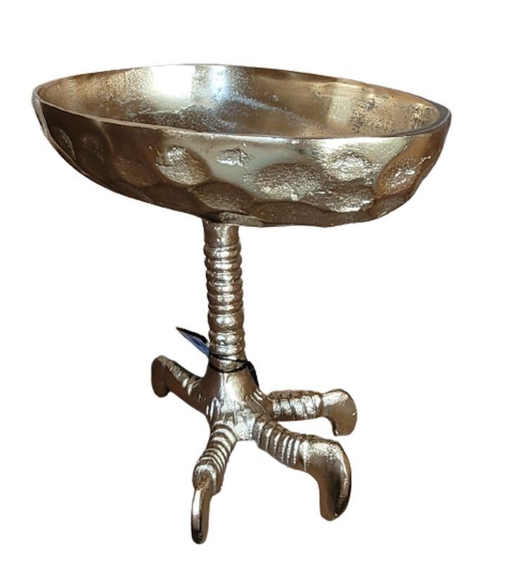 Bronzová raw kovová mísa na kuří noze Chickee - 20*14*20cm Colmore by Diga - LaHome - vintage dekorace