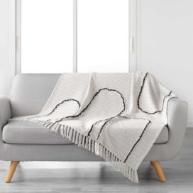 Douceur d\'intérieur Přehoz na postel s třásněmi KENYA, 125 x 150 cm, bílý