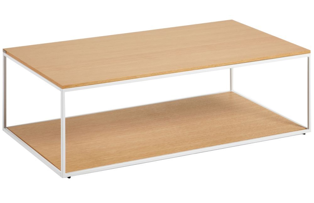 Dubový konferenční stolek Kave Home Yoana 110 x 60 cm s bílou podnoží - Designovynabytek.cz