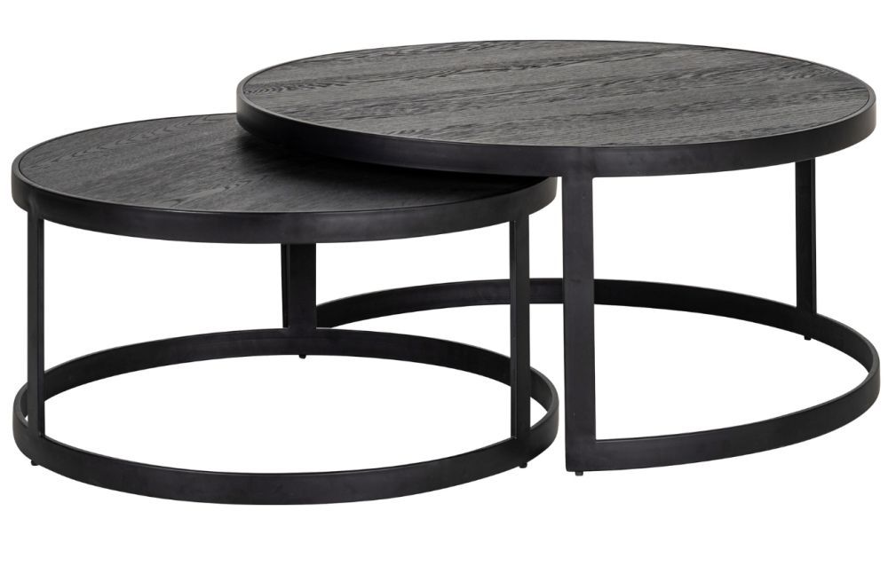 Set dvou tmavě hnědých dubových konferenčních stolků Richmond Baccarat 92/74 cm - Designovynabytek.cz