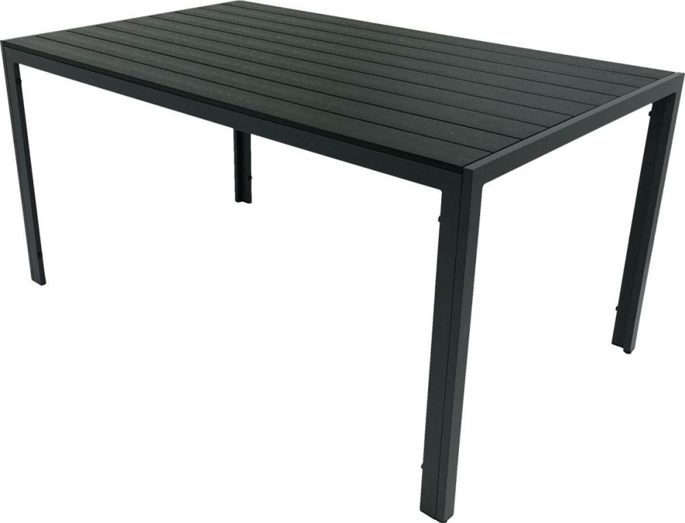 Kontrast Zahradní kovový stůl ALLEN 150 x 90 x 74 cm šedý/černý - Houseland.cz