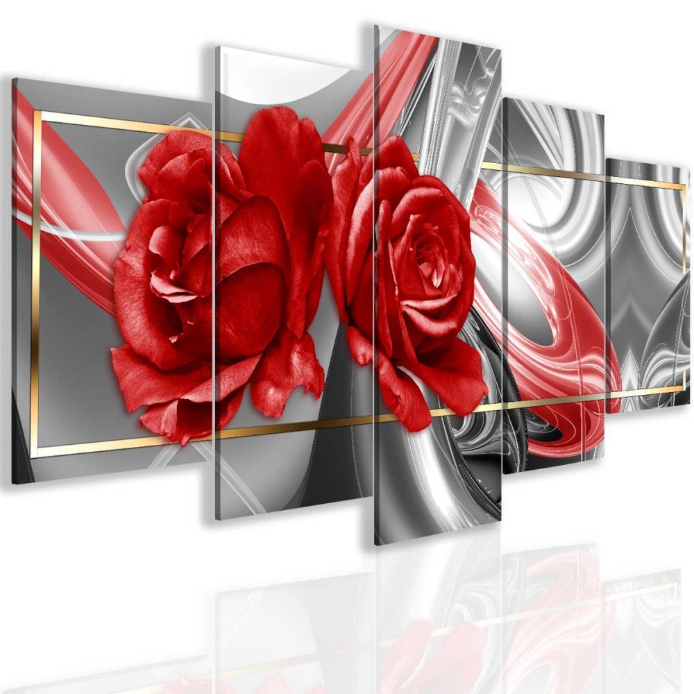 Obraz abstraktní růže Red Velikost (šířka x výška): 100x50 cm - S-obrazy.cz