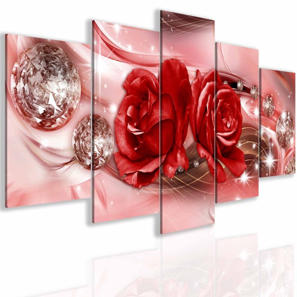 Abstraktní obraz růže Red Velikost (šířka x výška): 100x50 cm - S-obrazy.cz
