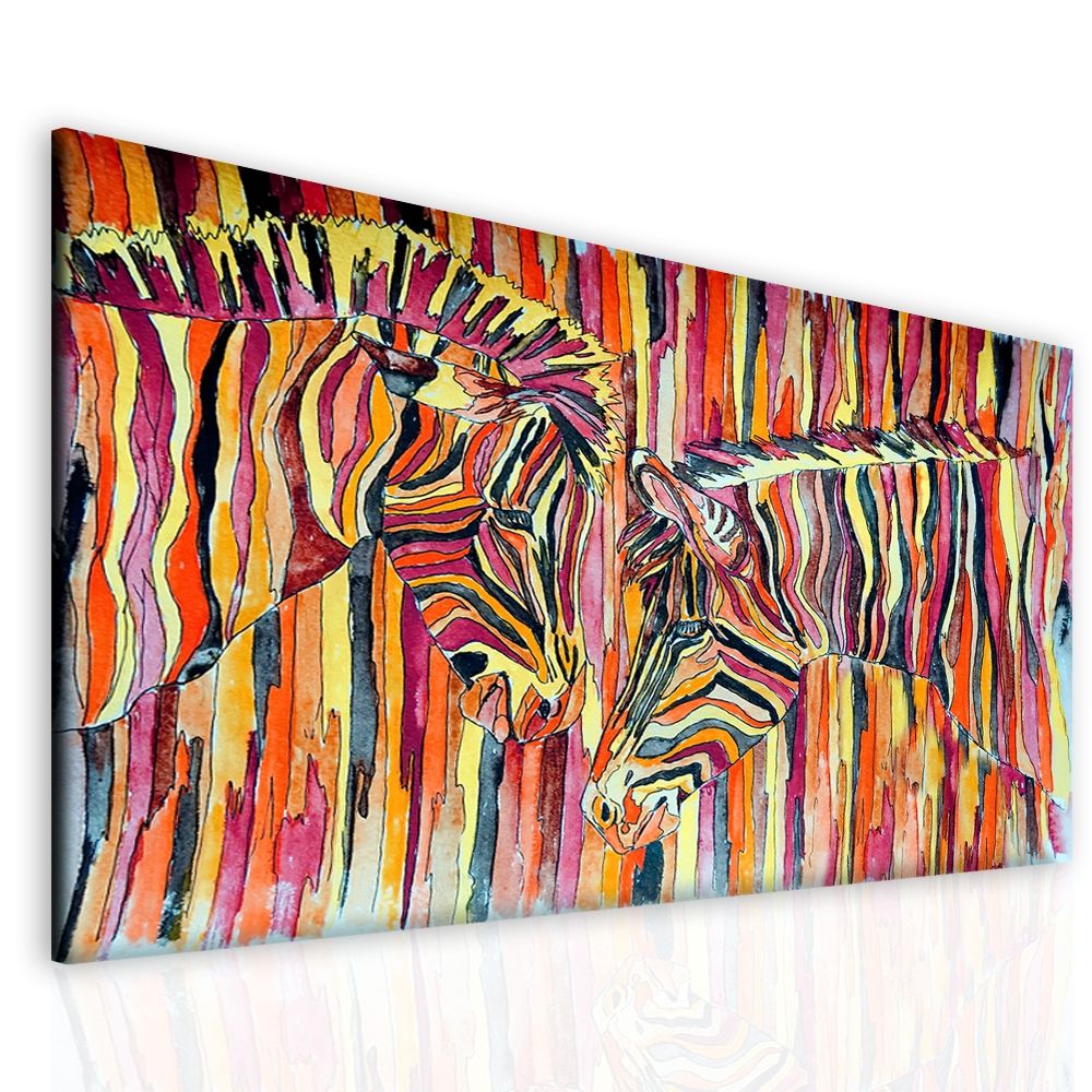 Obraz malované zebry Velikost (šířka x výška): 120x80 cm - S-obrazy.cz