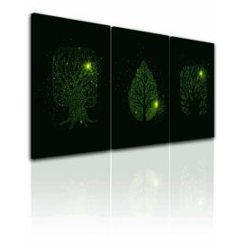 Třídílný obraz zelené listy Velikost (šířka x výška): 60x30 cm