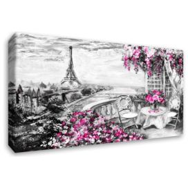 Obraz Paříž malovaná Pink Velikost (šířka x výška): 60x40 cm