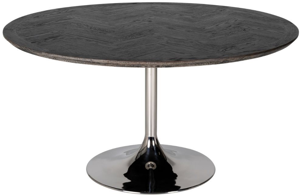 Černo stříbrný dubový jídelní stůl Richmond Blackbone 140 cm - Designovynabytek.cz
