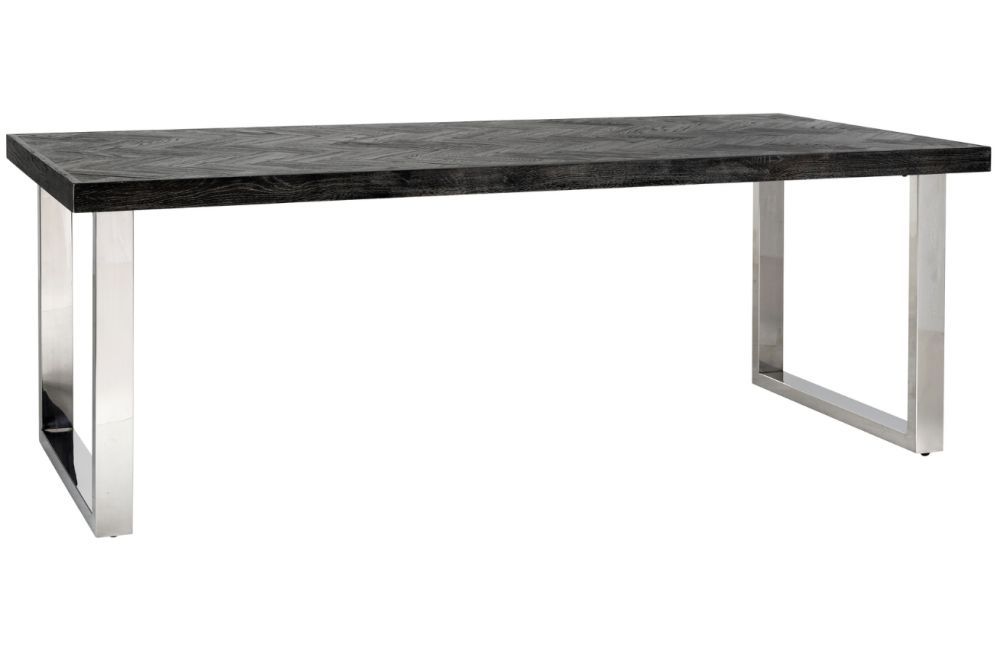 Černo stříbrný dubový jídelní stůl Richmond Blackbone 220 x 100 cm - Designovynabytek.cz