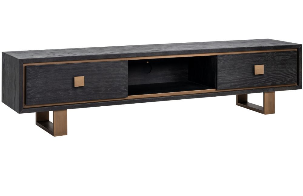 Černý dubový TV stolek Richmond Hunter 190 x 45 cm - Designovynabytek.cz