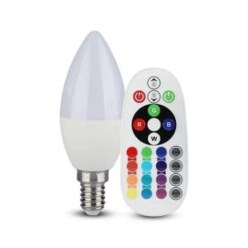  LED RGB Stmívatelná žárovka E14/4,8W/230V 4000K + dálkové ovládání 