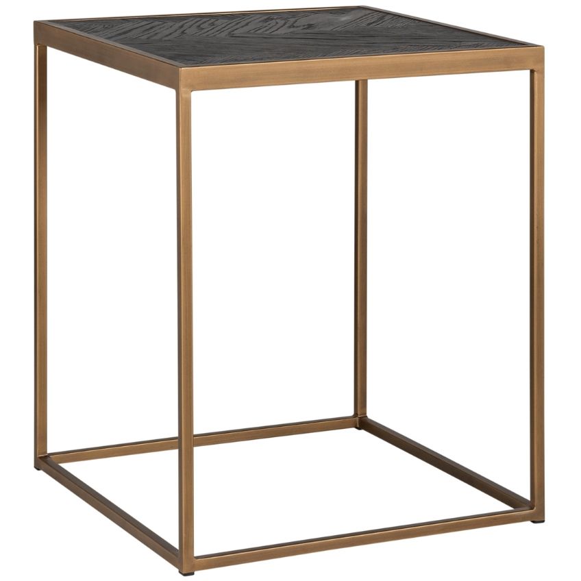 Černo mosazný dubový odkládací stolek Richmond Blackbone 50 x 50 cm - Designovynabytek.cz
