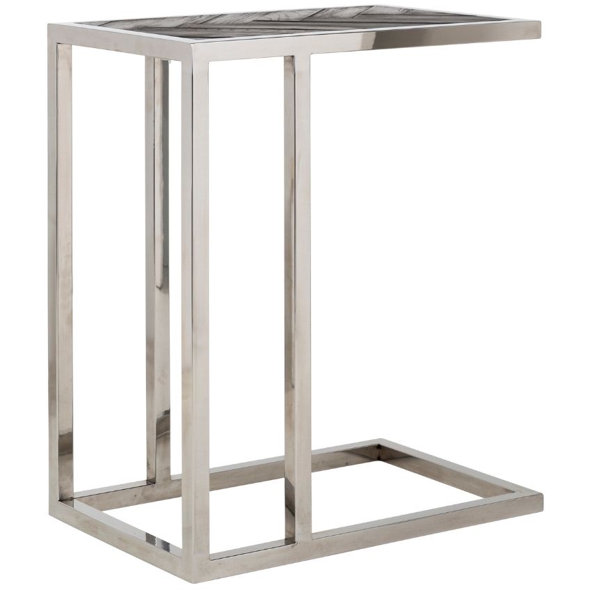 Černo stříbrný dubový odkládací stolek Richmond Blackbone 55 x 35 cm - Designovynabytek.cz