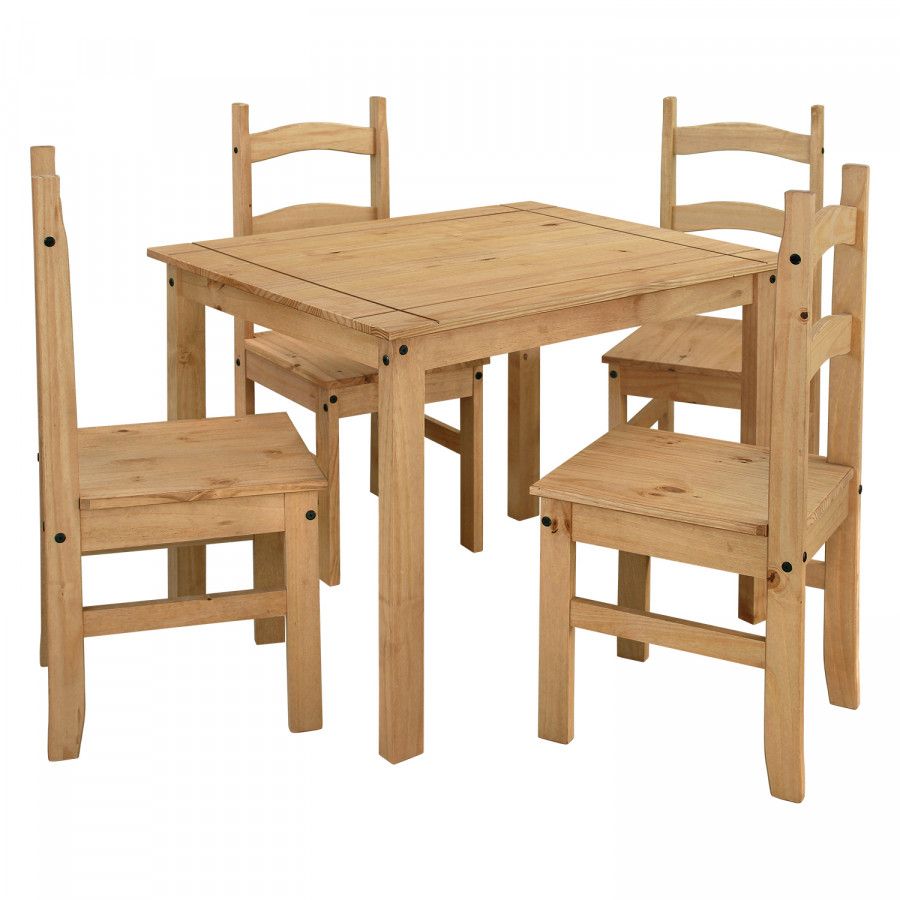 Idea Stůl100 × 80 + 4 židle CORONA 3 vosk - ATAN Nábytek