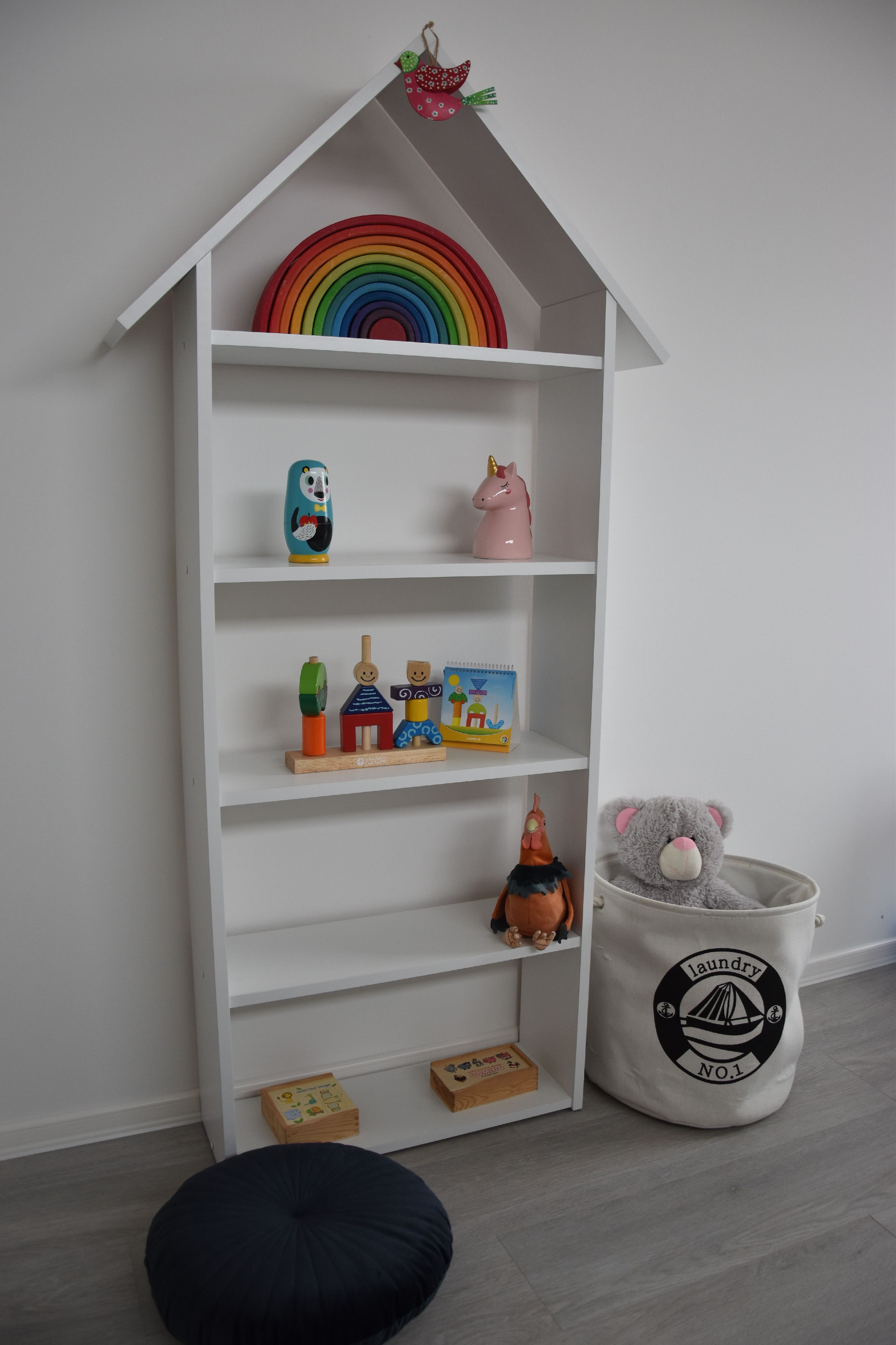 Vingo Dětská domečková knihovna - bílá, 160 cm - Vingo
