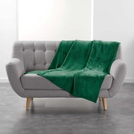 Douceur d\'intérieur Flanelový přehož FLANOU, zelený, 125 x 150 cm
